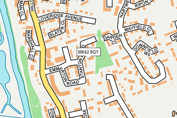 MK42 8QY map - OS OpenMap – Local (Ordnance Survey) MK42 8QY map - OS OpenMap – Local (Ordnance Survey)