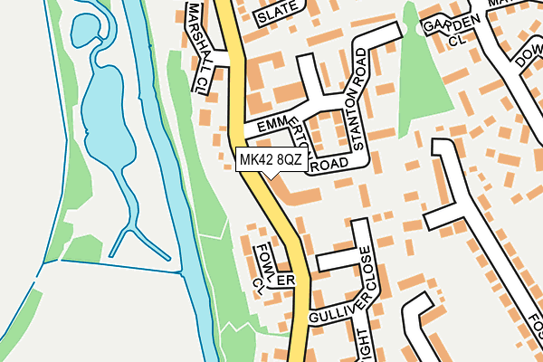 MK42 8QZ map - OS OpenMap – Local (Ordnance Survey) MK42 8QZ map - OS OpenMap – Local (Ordnance Survey)