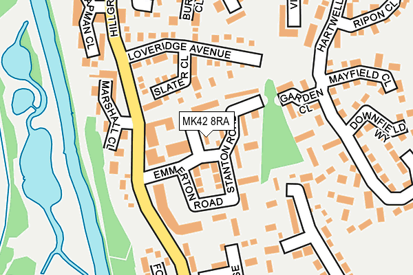 MK42 8RA map - OS OpenMap – Local (Ordnance Survey) MK42 8RA map - OS OpenMap – Local (Ordnance Survey)