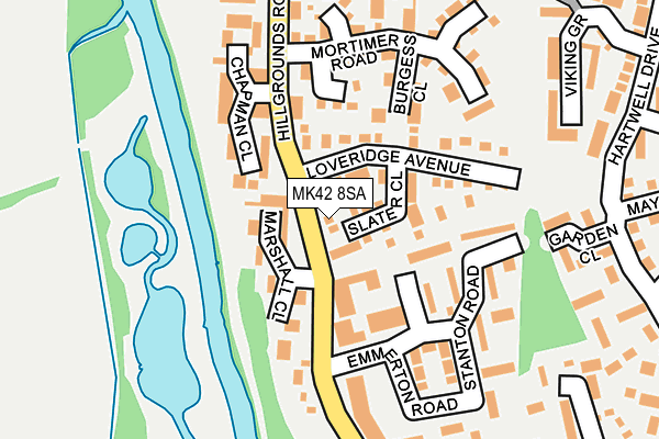 MK42 8SA map - OS OpenMap – Local (Ordnance Survey) MK42 8SA map - OS OpenMap – Local (Ordnance Survey)