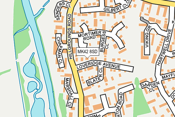 MK42 8SD map - OS OpenMap – Local (Ordnance Survey)
