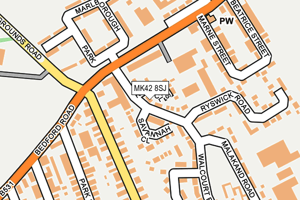 MK42 8SJ map - OS OpenMap – Local (Ordnance Survey) MK42 8SJ map - OS OpenMap – Local (Ordnance Survey)