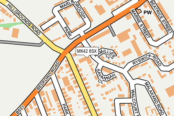 MK42 8SX map - OS OpenMap – Local (Ordnance Survey) MK42 8SX map - OS OpenMap – Local (Ordnance Survey)