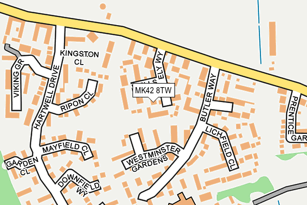 MK42 8TW map - OS OpenMap – Local (Ordnance Survey) MK42 8TW map - OS OpenMap – Local (Ordnance Survey)