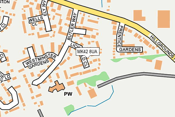 MK42 8UA map - OS OpenMap – Local (Ordnance Survey)