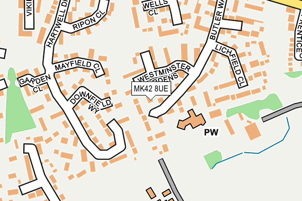 MK42 8UE map - OS OpenMap – Local (Ordnance Survey) MK42 8UE map - OS OpenMap – Local (Ordnance Survey)