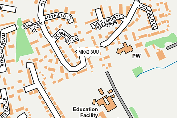 MK42 8UU map - OS OpenMap – Local (Ordnance Survey) MK42 8UU map - OS OpenMap – Local (Ordnance Survey)