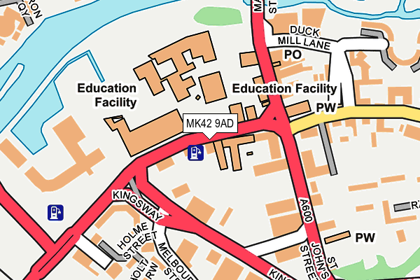 MK42 9AD map - OS OpenMap – Local (Ordnance Survey) MK42 9AD map - OS OpenMap – Local (Ordnance Survey)