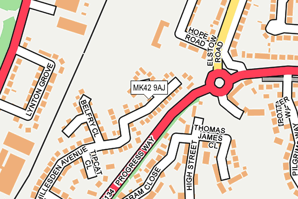 MK42 9AJ map - OS OpenMap – Local (Ordnance Survey) MK42 9AJ map - OS OpenMap – Local (Ordnance Survey)