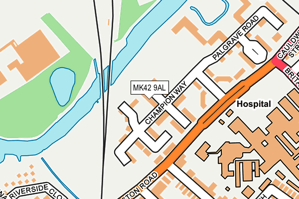 MK42 9AL map - OS OpenMap – Local (Ordnance Survey)