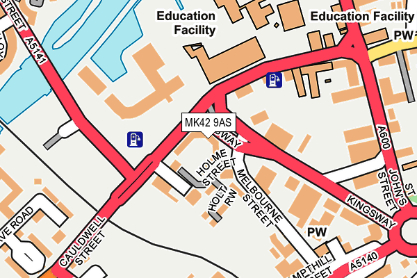 MK42 9AS map - OS OpenMap – Local (Ordnance Survey)