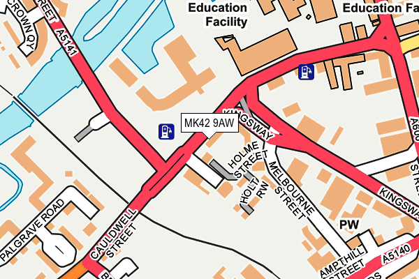 MK42 9AW map - OS OpenMap – Local (Ordnance Survey) MK42 9AW map - OS OpenMap – Local (Ordnance Survey)