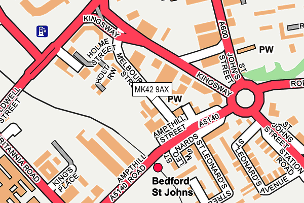 MK42 9AX map - OS OpenMap – Local (Ordnance Survey) MK42 9AX map - OS OpenMap – Local (Ordnance Survey)