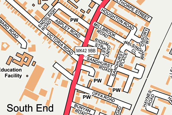 MK42 9BB map - OS OpenMap – Local (Ordnance Survey) MK42 9BB map - OS OpenMap – Local (Ordnance Survey)