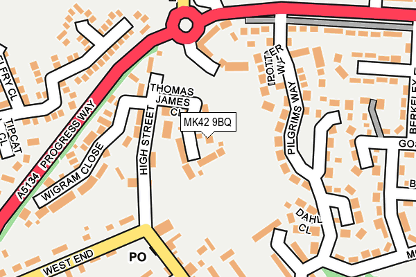 MK42 9BQ map - OS OpenMap – Local (Ordnance Survey) MK42 9BQ map - OS OpenMap – Local (Ordnance Survey)