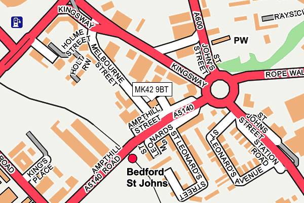 MK42 9BT map - OS OpenMap – Local (Ordnance Survey) MK42 9BT map - OS OpenMap – Local (Ordnance Survey)