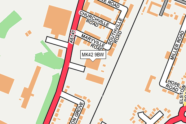 MK42 9BW map - OS OpenMap – Local (Ordnance Survey) MK42 9BW map - OS OpenMap – Local (Ordnance Survey)
