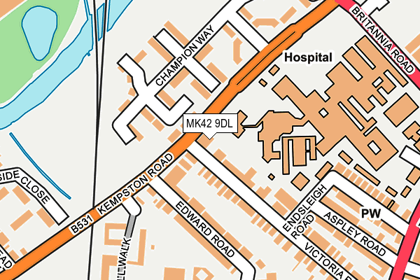 MK42 9DL map - OS OpenMap – Local (Ordnance Survey) MK42 9DL map - OS OpenMap – Local (Ordnance Survey)