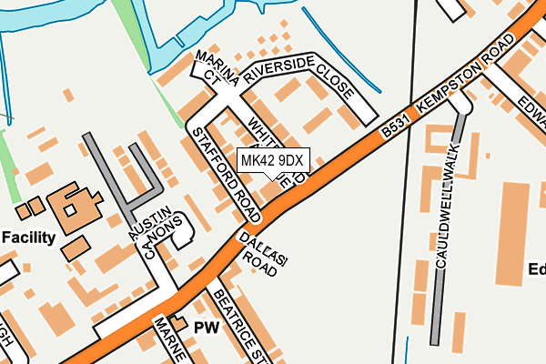 MK42 9DX map - OS OpenMap – Local (Ordnance Survey) MK42 9DX map - OS OpenMap – Local (Ordnance Survey)