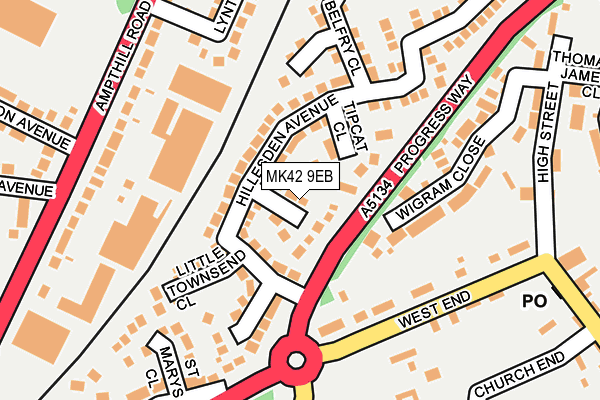 MK42 9EB map - OS OpenMap – Local (Ordnance Survey) MK42 9EB map - OS OpenMap – Local (Ordnance Survey)