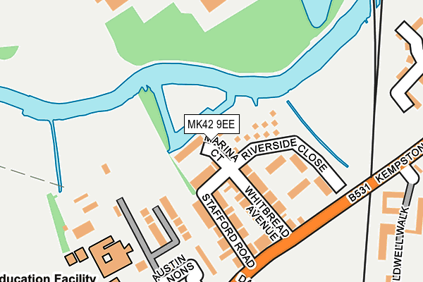 MK42 9EE map - OS OpenMap – Local (Ordnance Survey) MK42 9EE map - OS OpenMap – Local (Ordnance Survey)