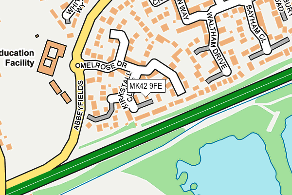 MK42 9FE map - OS OpenMap – Local (Ordnance Survey) MK42 9FE map - OS OpenMap – Local (Ordnance Survey)