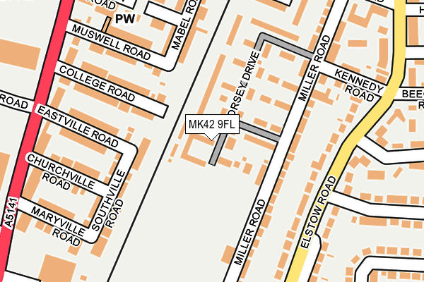 MK42 9FL map - OS OpenMap – Local (Ordnance Survey) MK42 9FL map - OS OpenMap – Local (Ordnance Survey)