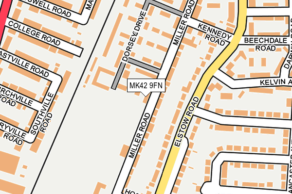 MK42 9FN map - OS OpenMap – Local (Ordnance Survey) MK42 9FN map - OS OpenMap – Local (Ordnance Survey)