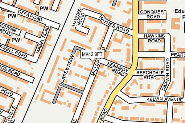 MK42 9FT map - OS OpenMap – Local (Ordnance Survey) MK42 9FT map - OS OpenMap – Local (Ordnance Survey)