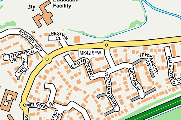 MK42 9FW map - OS OpenMap – Local (Ordnance Survey) MK42 9FW map - OS OpenMap – Local (Ordnance Survey)