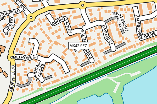 MK42 9FZ map - OS OpenMap – Local (Ordnance Survey)