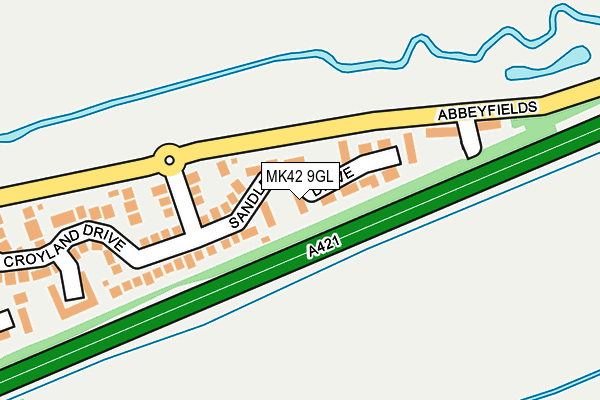 MK42 9GL map - OS OpenMap – Local (Ordnance Survey) MK42 9GL map - OS OpenMap – Local (Ordnance Survey)