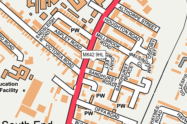 MK42 9HL map - OS OpenMap – Local (Ordnance Survey) MK42 9HL map - OS OpenMap – Local (Ordnance Survey)