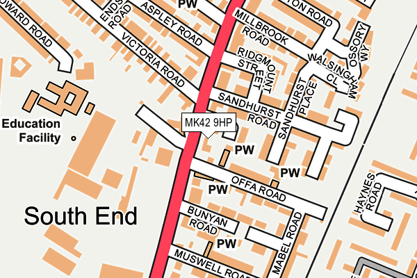 MK42 9HP map - OS OpenMap – Local (Ordnance Survey)