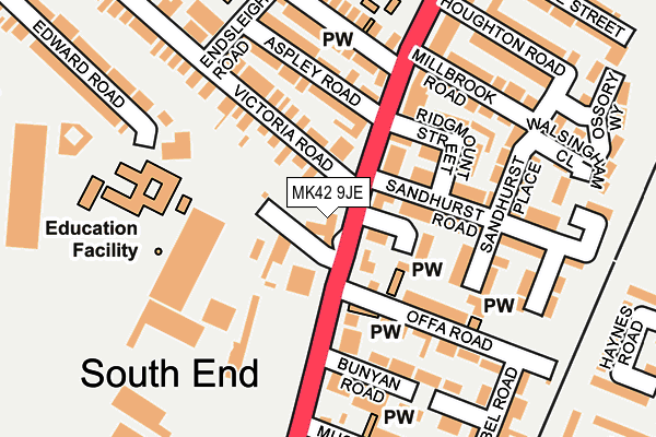 MK42 9JE map - OS OpenMap – Local (Ordnance Survey) MK42 9JE map - OS OpenMap – Local (Ordnance Survey)