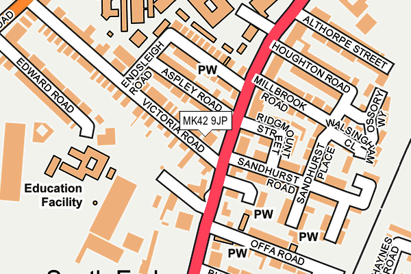 MK42 9JP map - OS OpenMap – Local (Ordnance Survey) MK42 9JP map - OS OpenMap – Local (Ordnance Survey)