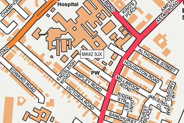 MK42 9JX map - OS OpenMap – Local (Ordnance Survey) MK42 9JX map - OS OpenMap – Local (Ordnance Survey)