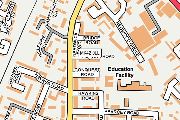MK42 9LL map - OS OpenMap – Local (Ordnance Survey)