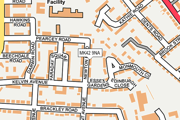 MK42 9NA map - OS OpenMap – Local (Ordnance Survey) MK42 9NA map - OS OpenMap – Local (Ordnance Survey)