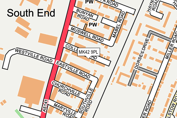 MK42 9PL map - OS OpenMap – Local (Ordnance Survey) MK42 9PL map - OS OpenMap – Local (Ordnance Survey)