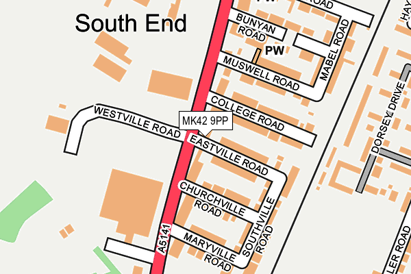 MK42 9PP map - OS OpenMap – Local (Ordnance Survey) MK42 9PP map - OS OpenMap – Local (Ordnance Survey)
