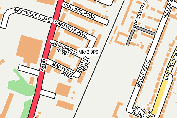 MK42 9PS map - OS OpenMap – Local (Ordnance Survey) MK42 9PS map - OS OpenMap – Local (Ordnance Survey)
