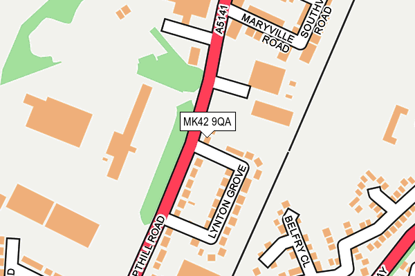 MK42 9QA map - OS OpenMap – Local (Ordnance Survey) MK42 9QA map - OS OpenMap – Local (Ordnance Survey)