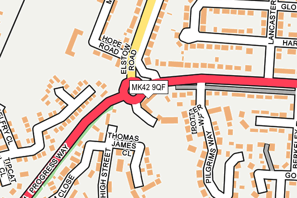 MK42 9QF map - OS OpenMap – Local (Ordnance Survey)