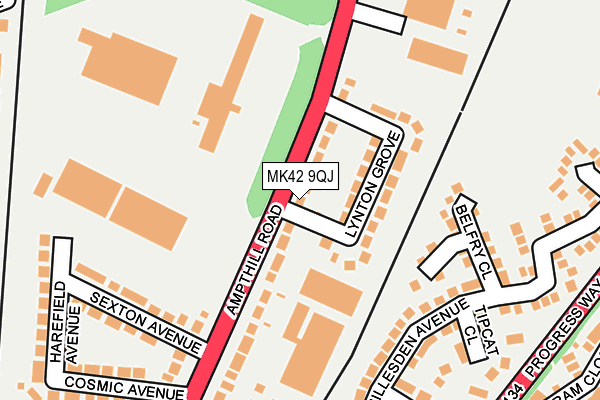 MK42 9QJ map - OS OpenMap – Local (Ordnance Survey) MK42 9QJ map - OS OpenMap – Local (Ordnance Survey)