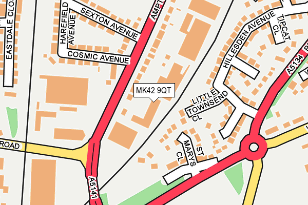 MK42 9QT map - OS OpenMap – Local (Ordnance Survey) MK42 9QT map - OS OpenMap – Local (Ordnance Survey)