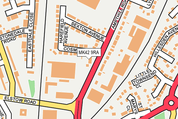 MK42 9RA map - OS OpenMap – Local (Ordnance Survey) MK42 9RA map - OS OpenMap – Local (Ordnance Survey)