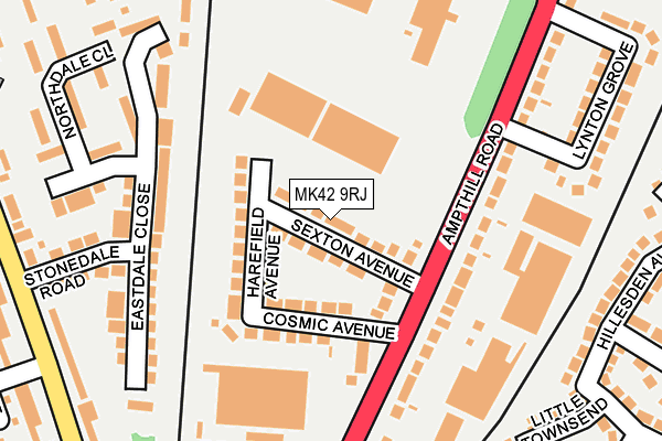 MK42 9RJ map - OS OpenMap – Local (Ordnance Survey) MK42 9RJ map - OS OpenMap – Local (Ordnance Survey)