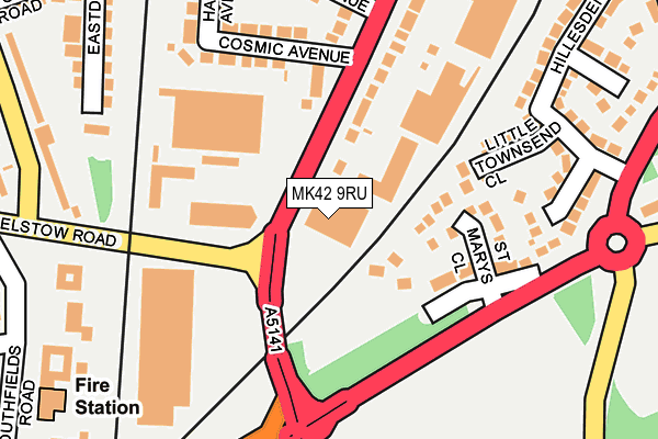 MK42 9RU map - OS OpenMap – Local (Ordnance Survey) MK42 9RU map - OS OpenMap – Local (Ordnance Survey)
