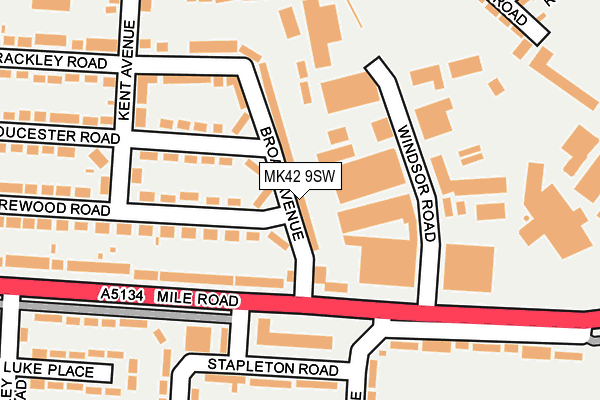 MK42 9SW map - OS OpenMap – Local (Ordnance Survey)